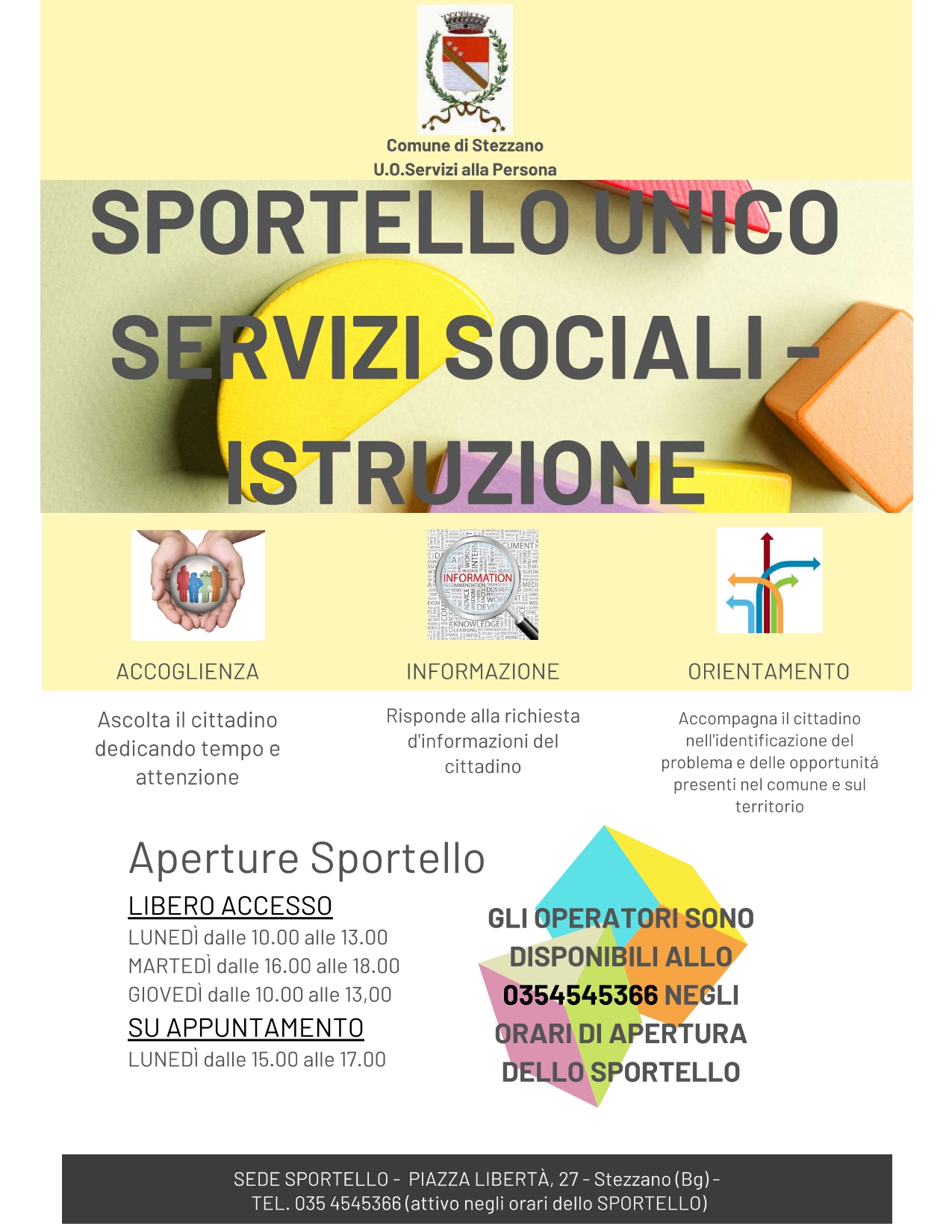 Sportello Unico Servizi Sociali e Istruzione
